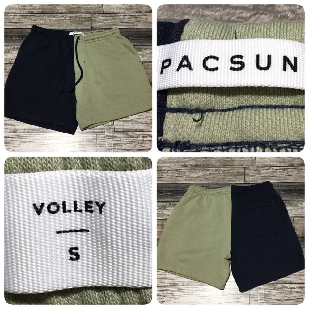Pacsun Volley Sweat Shorts Men’s S Blue Green 2 Tone (Inseam 5.5) Drawstring